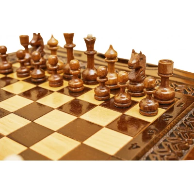 Шахматы + нарды резные Бриз 2 40, Haleyan