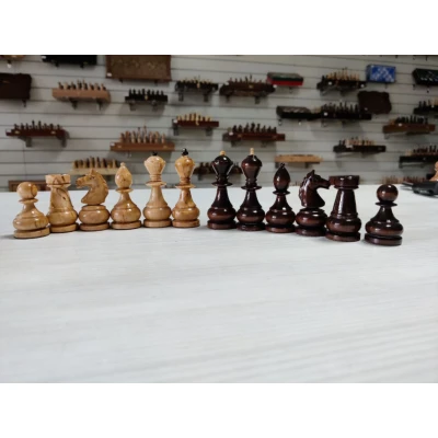 Шахматы из карельской березы 40 см с матовой доской , Ivan Romanov