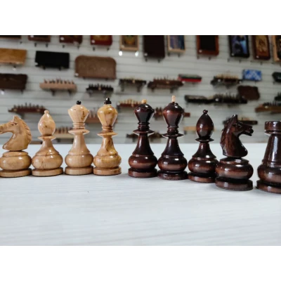 Шахматы из карельской березы 40 см с матовой доской , Ivan Romanov